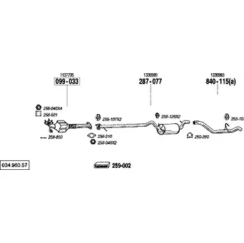 Výfukový systém výfuková trubka zadní Bosal 840-115