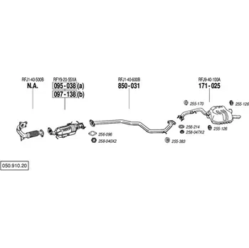 Výfuková trubka výfuková trubka střední Bosal 850-031