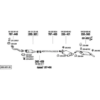 Výfuková trubka výfuková trubka střední Bosal 787-455