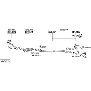 Výfukový systém výfuková trubka střední Bosal 850-941