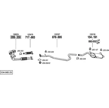 Výfukový systém výfuková trubka střední Bosal 878-895