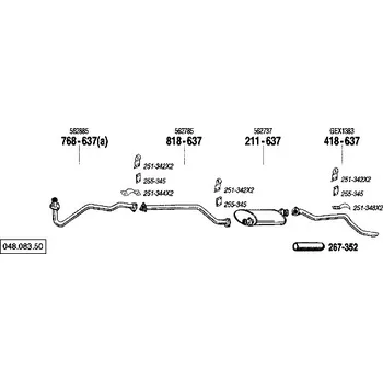 Výfuková trubka výfuková trubka střední Bosal 818-637