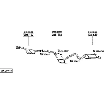 Katalyzátor katalyzátor Bosal 099-102
