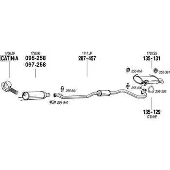 Filtr pevných částic filtr pevných částic Bosal 097-258