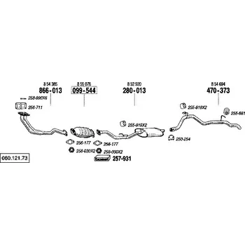 Výfukový systém výfuková trubka zadní Bosal 470-373