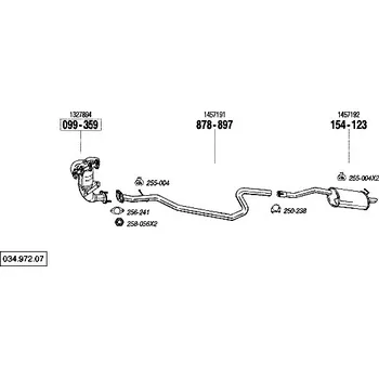 Výfukový systém výfuková trubka střední Bosal 878-897