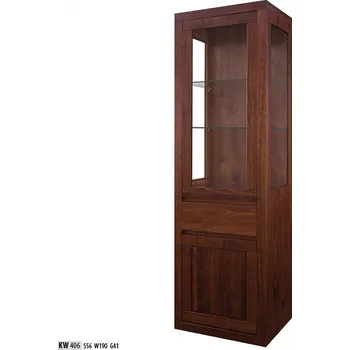 Knihovna ImportWorld Vitrína Josh masiv buk v190 x š56 x h41 cm (Barva dřeva: Šedá)