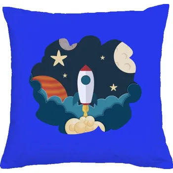 Polštář Polštář bavlněný s potiskem let do vesmíru