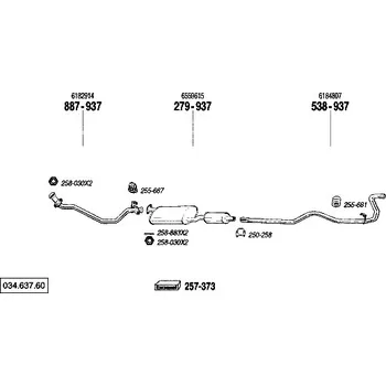 Výfuková trubka výfuková trubka zadní Bosal 538-937