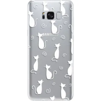 Pouzdro na mobilní telefon Odolné silikonové pouzdro iSaprio - Cat pattern 05 - white - Samsung Galaxy S8
