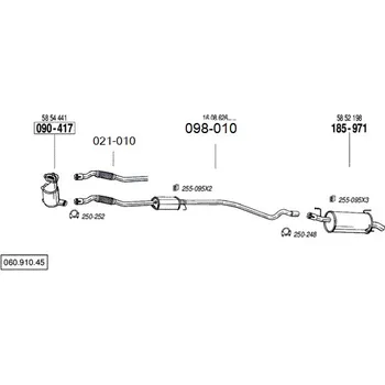 Filtr pevných částic filtr pevných částic Bosal 098-010