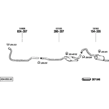 Výfukový systém výfuková trubka přední Bosal 824-357