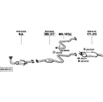 Výfukový systém výfuková trubka střední Bosal 889-187