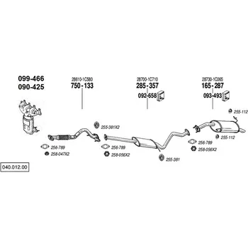 Výfuková trubka výfuková trubka přední Bosal 750-133