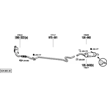 Výfuková trubka výfuková trubka střední Bosal 975-001