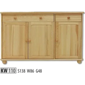 Nábytek ImportWorld Kredenc Josef masiv v86 x š138 x h48 cm (Barva dřeva: Olše)