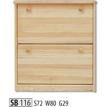 Nábytek ImportWorld Botník Ryan masiv v80 x š72 x h29 cm (Barva dřeva: Šedá)