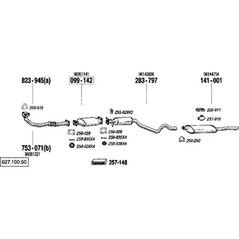 Výfukový systém výfuková trubka přední Bosal 753-071