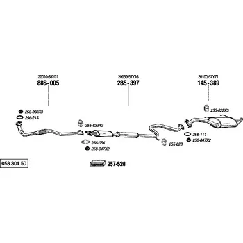 Výfuková trubka výfuková trubka přední Bosal 886-005