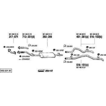 Výfuková trubka výfuková trubka zadní XLWB Bosal 516-151