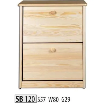 Nábytek ImportWorld Botník Irina masiv v80 x š57 x h29 cm (Barva dřeva: Šedá)