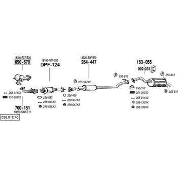 Filtr pevných částic filtr pevných částic Bosal DPF-124