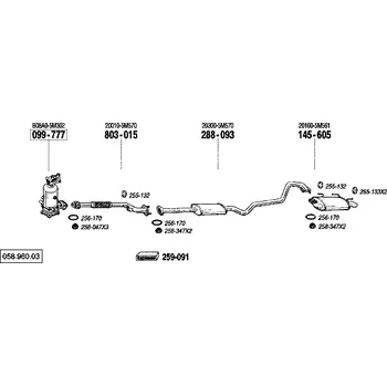 Katalyzátor katalyzátor Bosal 099-777