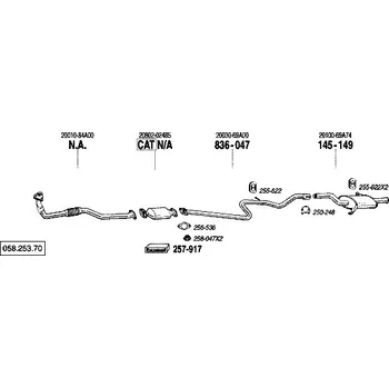 Výfuková trubka výfuková trubka střední Bosal 836-047