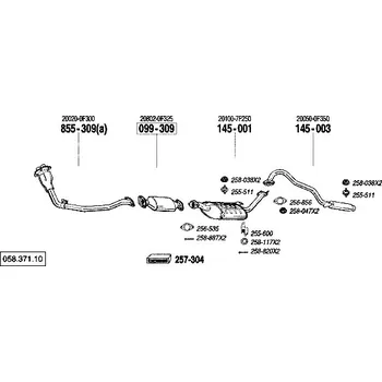 Výfukový systém výfuková trubka přední Bosal 855-309