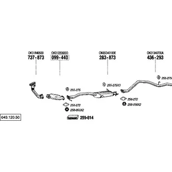 Výfuková trubka výfuková trubka přední Bosal 737-873