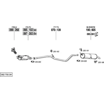 Filtr pevných částic filtr pevných částic Bosal 097-302