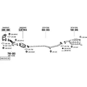 Výfuková trubka výfuková trubka střední Bosal 850-055