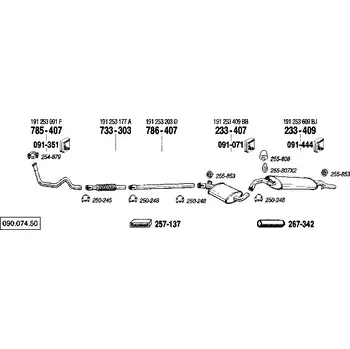 Výfukový systém výfuková trubka přední Bosal 785-407