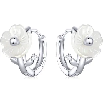 Náušnice Elenys stříbrné náušnice Perleťový květ
