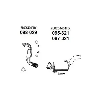 Filtr pevných částic filtr pevných částic Bosal 097-321