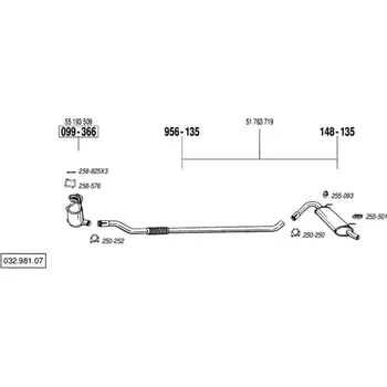 Výfuková trubka výfuková trubka střední Bosal 956-135