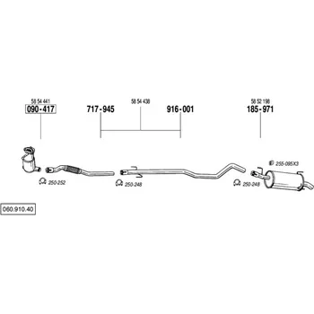Výfuková trubka výfuková trubka střední Bosal 916-001