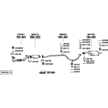Výfuková trubka výfuková trubka střední Bosal 940-681
