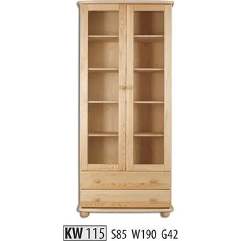 Knihovna ImportWorld Vitrína Arvin masiv v190 x š85 x h42 cm (Barva dřeva: Dub)