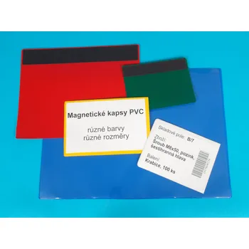 Informační tabulka Magnetická kapsa PVC 100x300mm barva červená