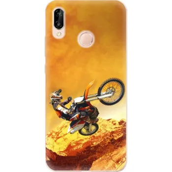 Pouzdro na mobilní telefon Odolné silikonové pouzdro iSaprio - Motocross - Huawei P20 Lite