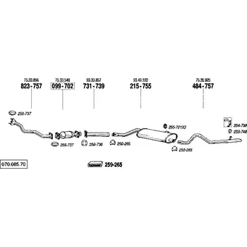 Výfuková trubka výfuková trubka střední Bosal 731-739