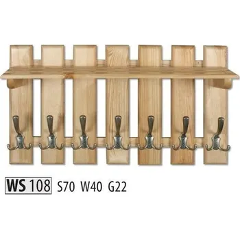 ImportWorld Věšák Cortney masiv v40 x š70 x h22 cm (Barva dřeva: Olše)