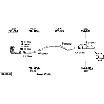 Výfuková trubka výfuková trubka střední kr. Bosal 741-015
