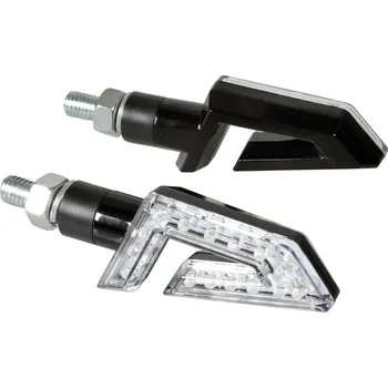 Osvětlení pro motocykl Blinkry na motorku Kap černé 12V Led bílé 2ks Lampa Italy 90246