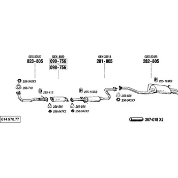 Výfuková trubka výfuková trubka přední Bosal 823-805