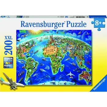 Puzzle Ravensburger Velká mapa světa 200 dílků
