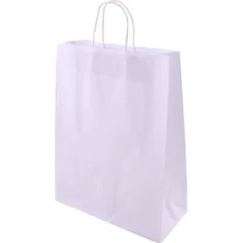 Dárková taška Taška 32*14*41 cm, kroucené držadlo, bílý recykl 100 g
