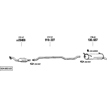 Výfuková trubka výfuková trubka střední Bosal 919-227