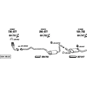 Výfuková trubka výfuková trubka přední Bosal 736-877
